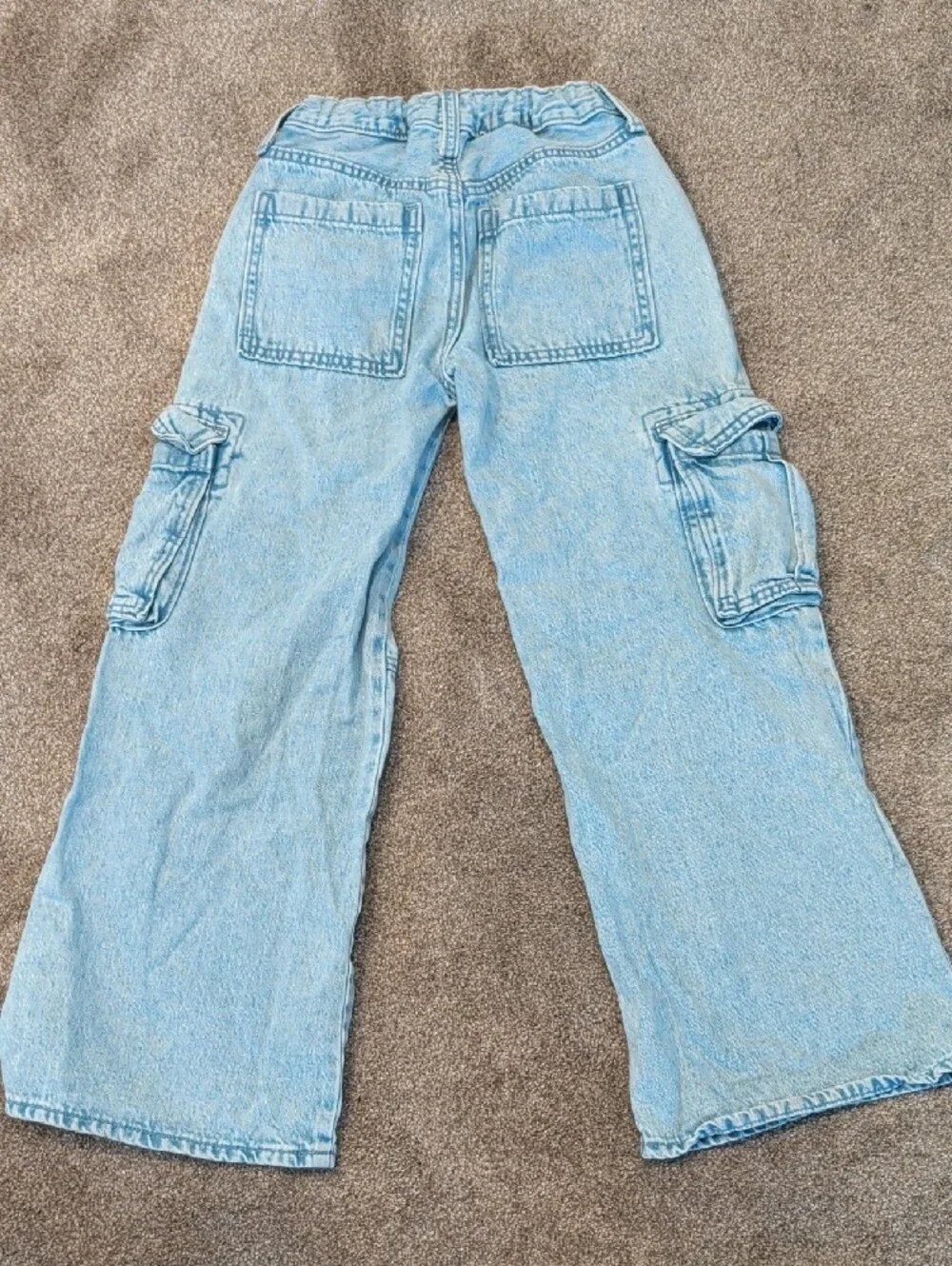 Old Navy Light Blue Wide-Leg Cargo Jeans